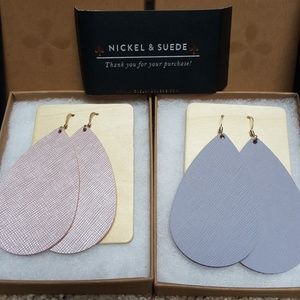 Brand NEW Nickel & Suede Earrings (2 Pairs) Medium